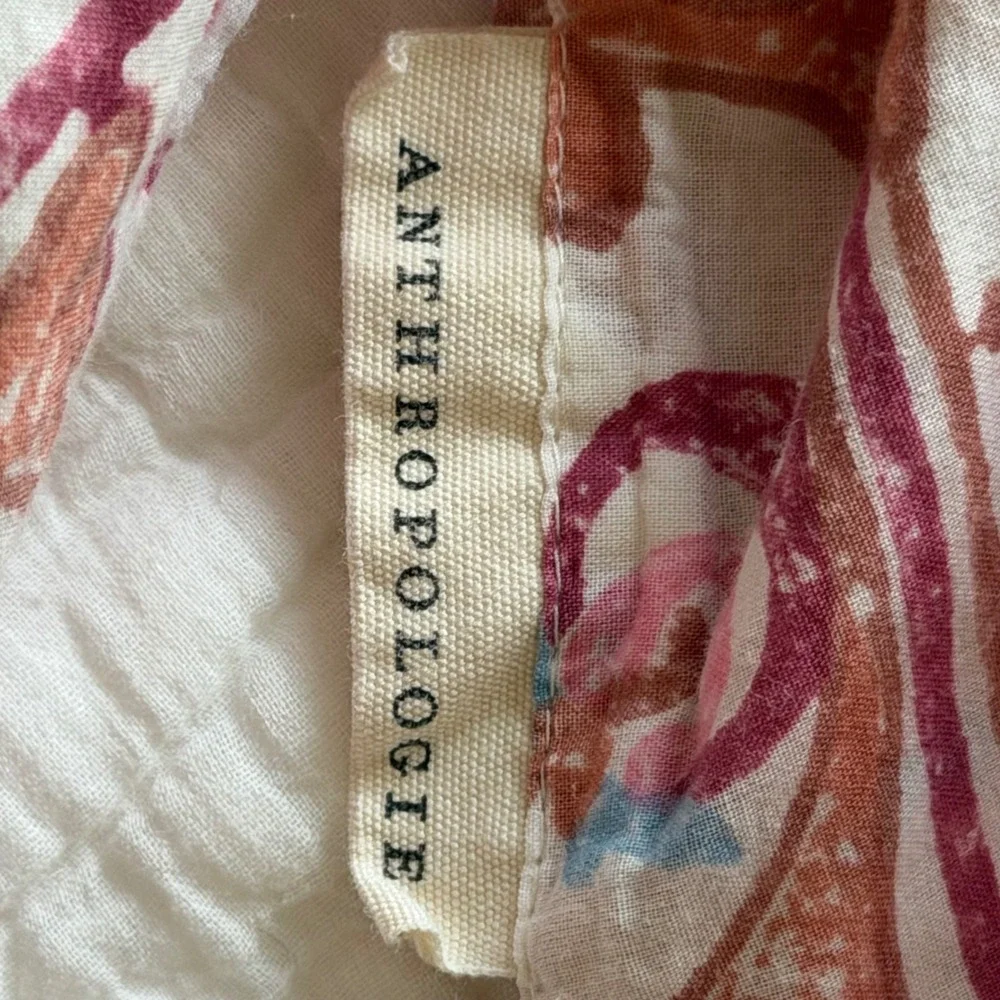 Anthropologie Home Block Printed Fields Pillow Shams Set of 2 Standard Size
